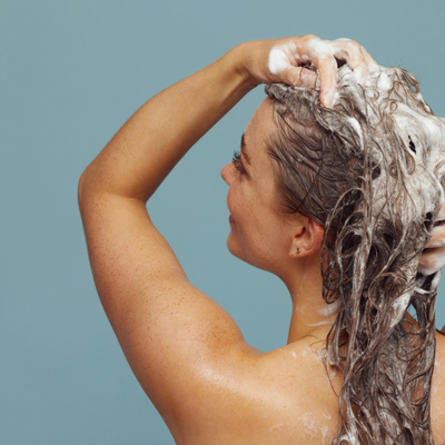 woman washing hair