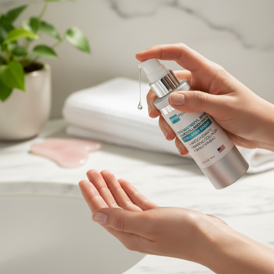 vegan peptide serum for skin tightening and firming