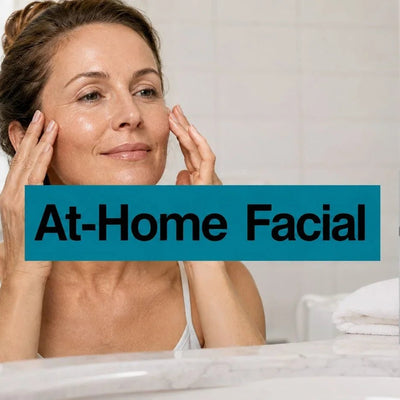 Woman doing an at home facial