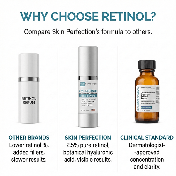 2.5% retinol gel serum from Skin Perfection out performs lesser brands and luxury brands