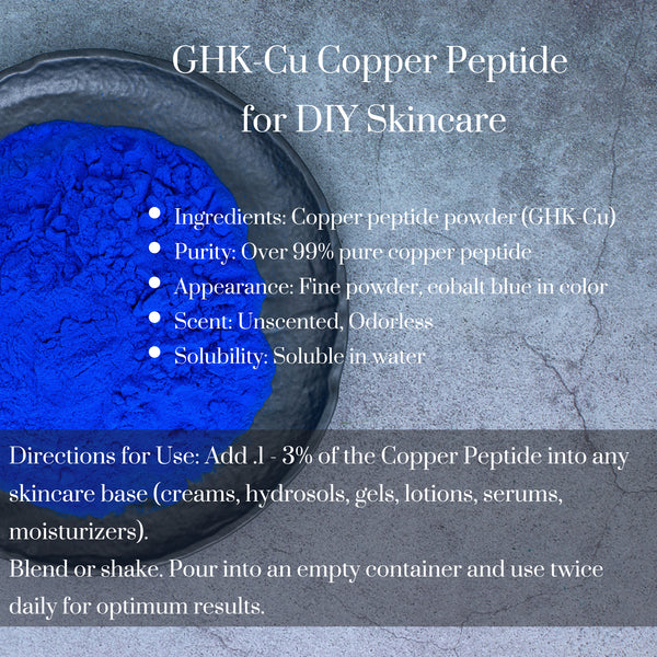Bright Blue GHK-C Copper Peptide Powder for Skincare Formulas