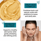 alpha hydroxy cleanser combines lactic and salicylic acids with probiotics to renew and clarify skin