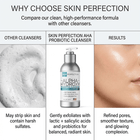 alpha hydroxy probiotic cleanser gently exfoliates with acids and probiotics for balanced, radiant skin