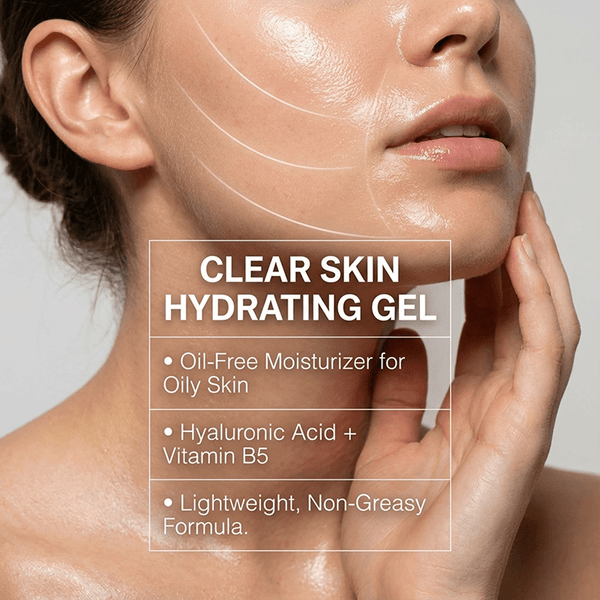 clear skin oil free moisturizer with hyaluronic acid and vitamin b5