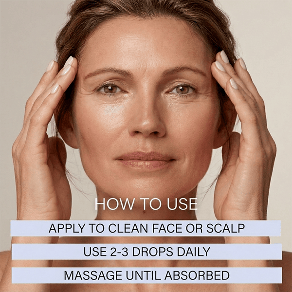 copper peptide can easily be applied to either face or scalp