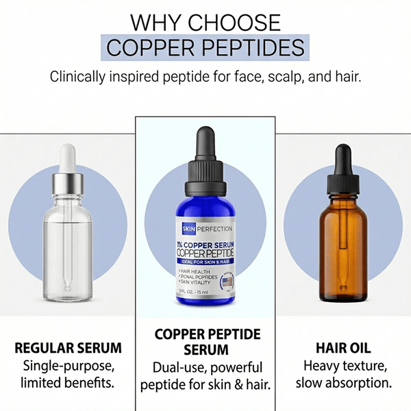 copper peptide from Skin Perfection is a clinically inspired peptide for face, scalp, and hair