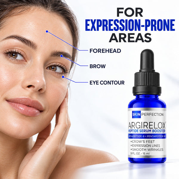 Dual peptide ingredient for expression-prone facial areas