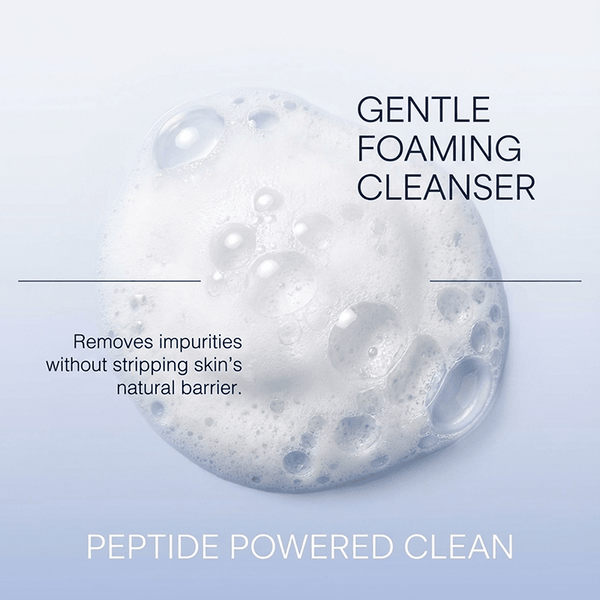 foaming peptide cleanser removes impurities gentle for all skin types