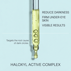 haloxyl reduces darkness, firms under-eye skin for visible results