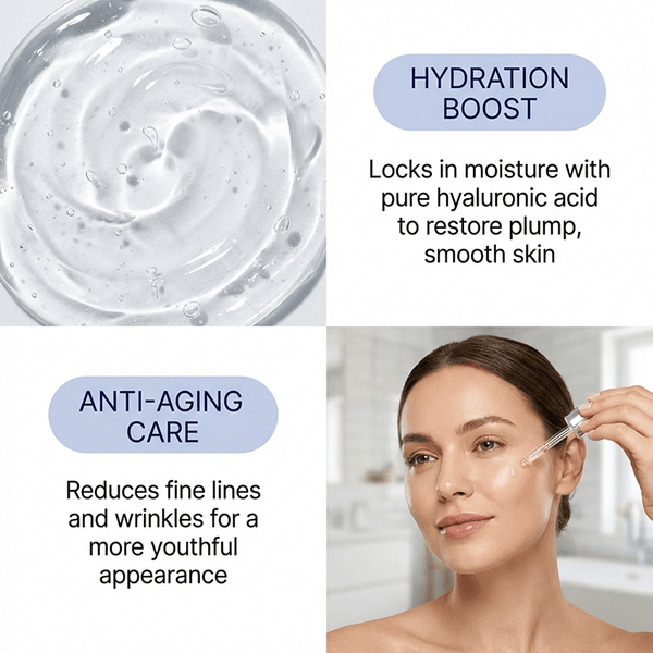 hyaluronic acid for locking in moisture to restore plump, smooth skin