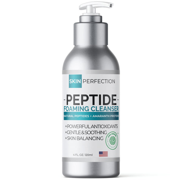 Peptide foaming cleanser with natural peptides