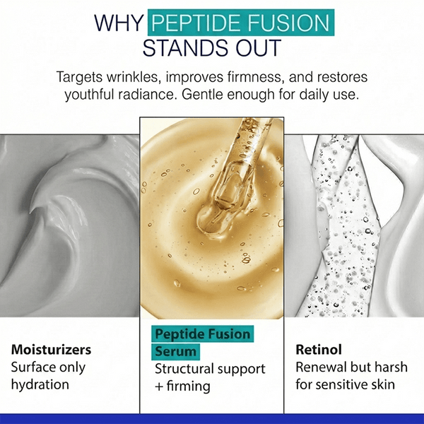 peptide fusion targets wrinkles, improves firmness, and restores youthful radiance
