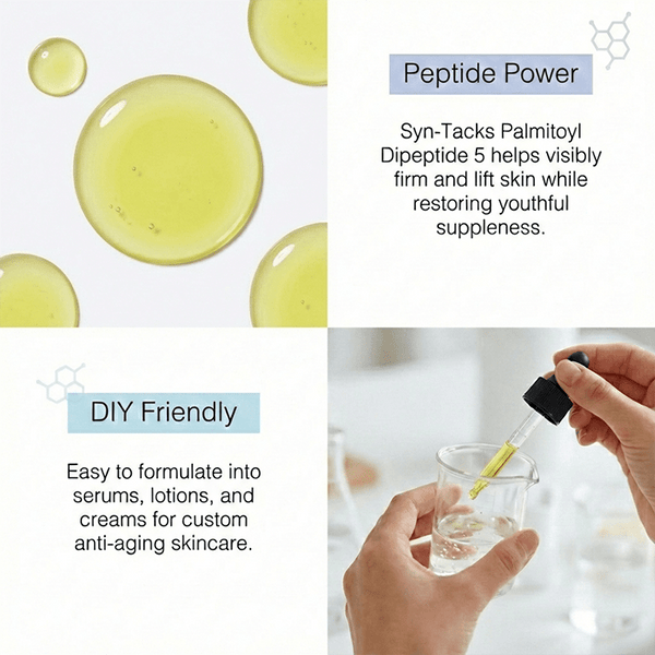 syn-tacks is easy to formulate into serums, lotions, and creams for custom anti-aging skincare