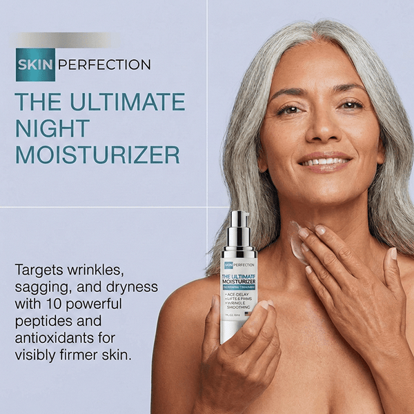ultimate moisturizer targets wrinkles, sagging, and dryness with ten powerful peptides and antioxidants for visibly firmer skin
